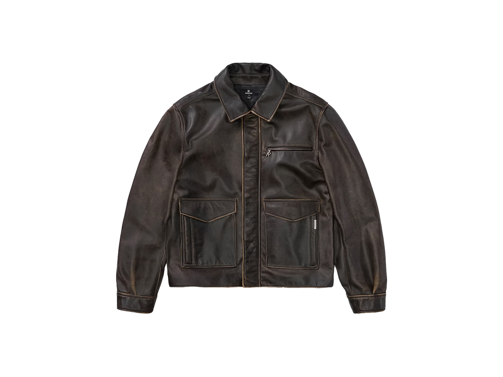 Represent Sunfade Leather Jacket Nero-Represent-pikastore.cz