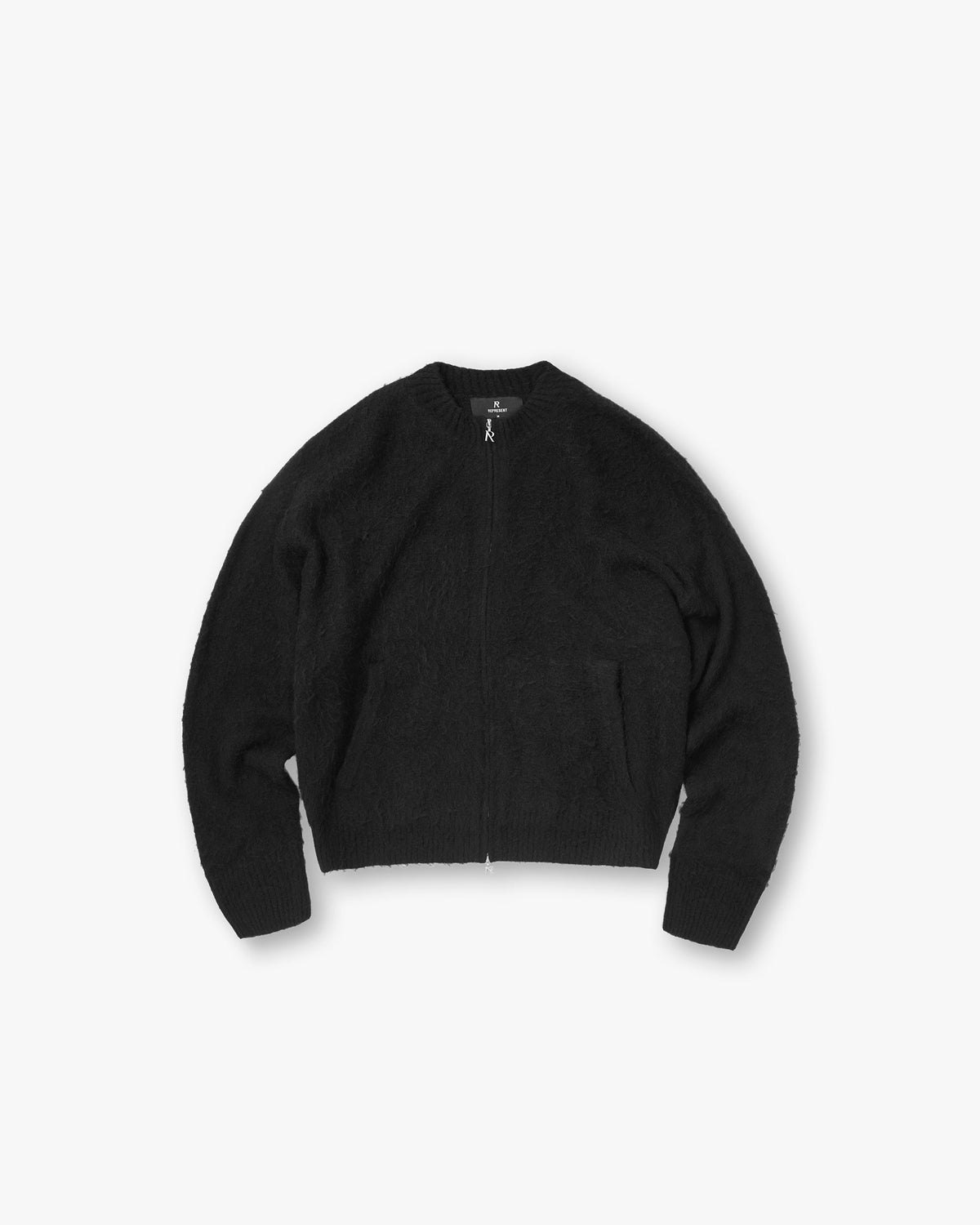 Represent Knitted Bomber Jacket Jet Black