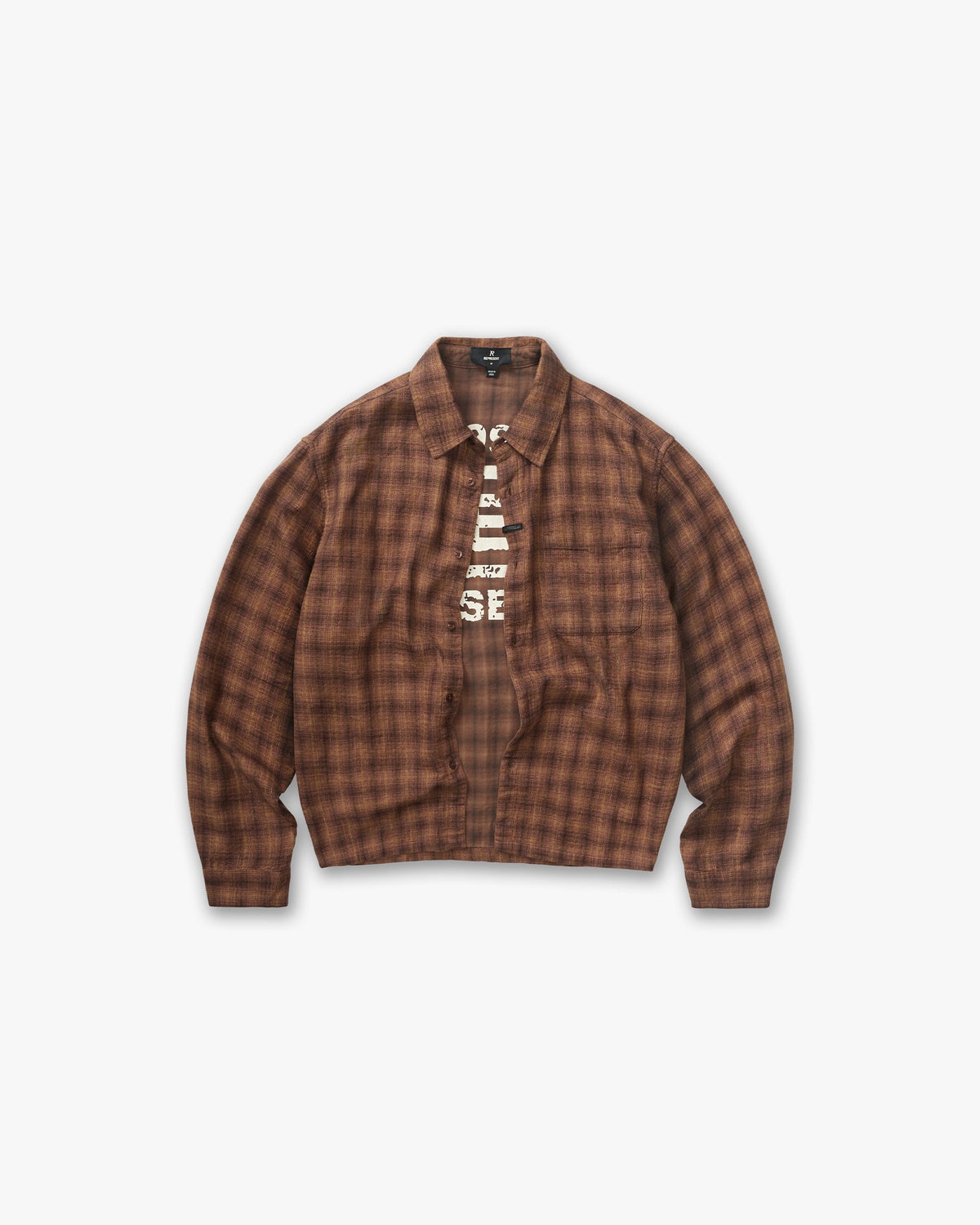 Represent Resent Plaid Shirt Brown – oblečení, hnědá