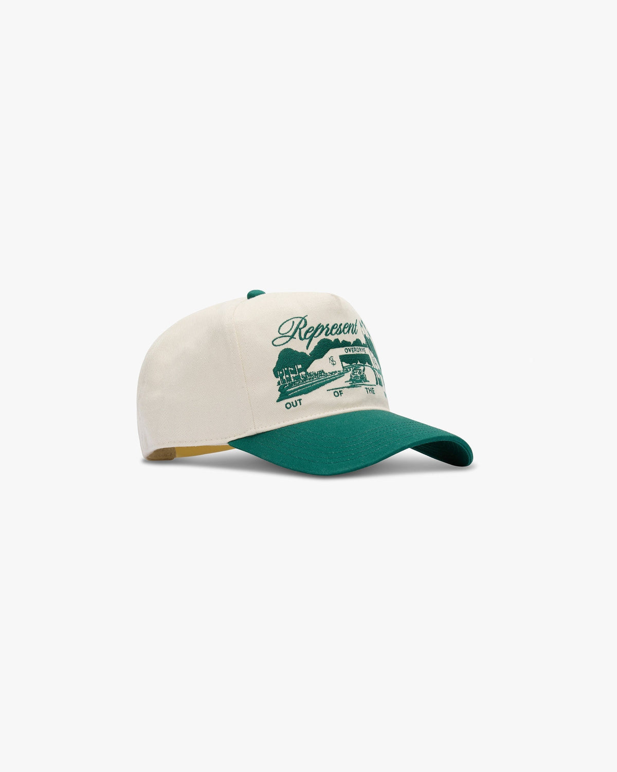 Represent Raceway Cap Antique White Forest Green