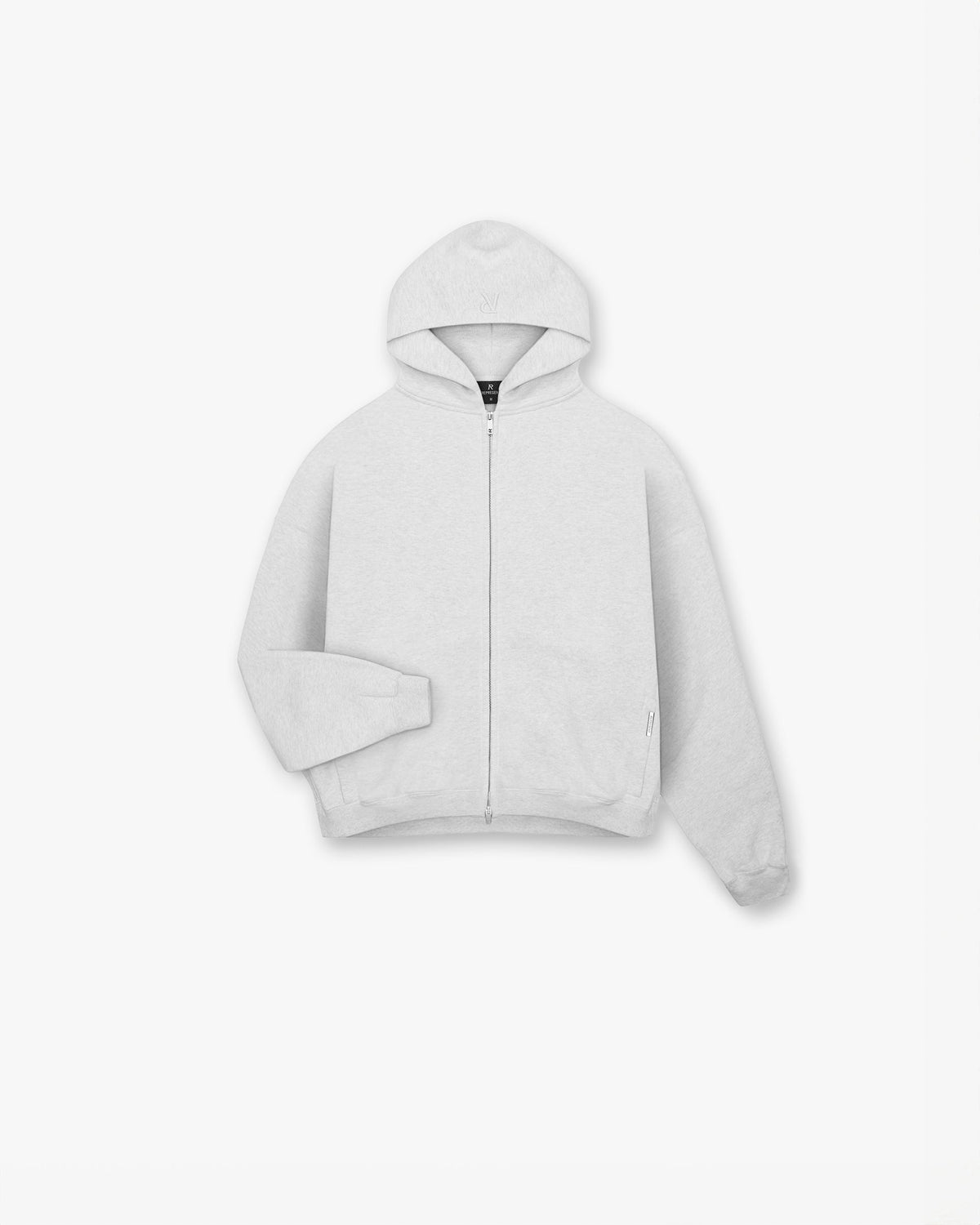 Represent Initial Boxy Zip Through Hoodie Ice Grey Marl – felpa