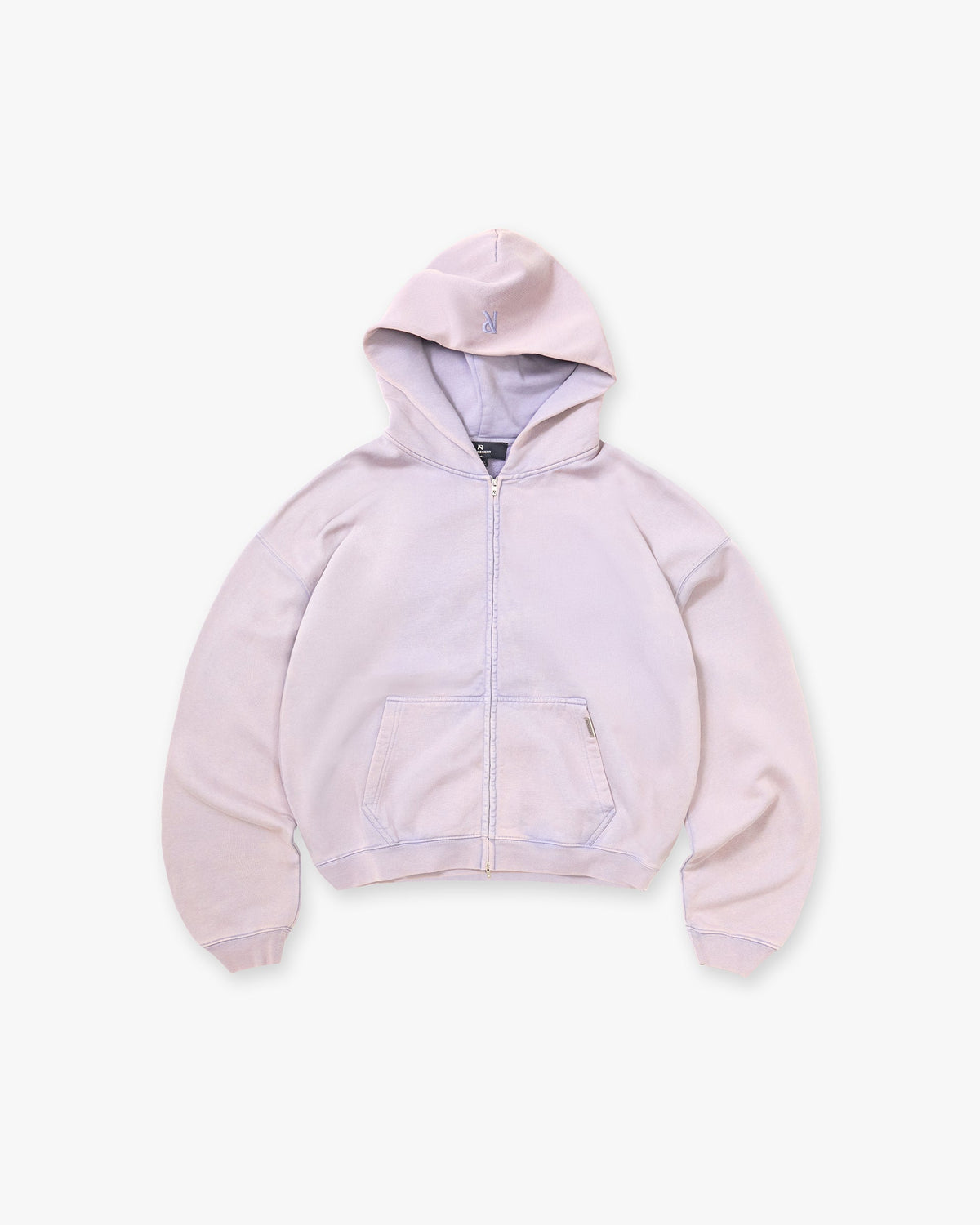 Represent Initial Boxy Zip Through Hoodie Mist