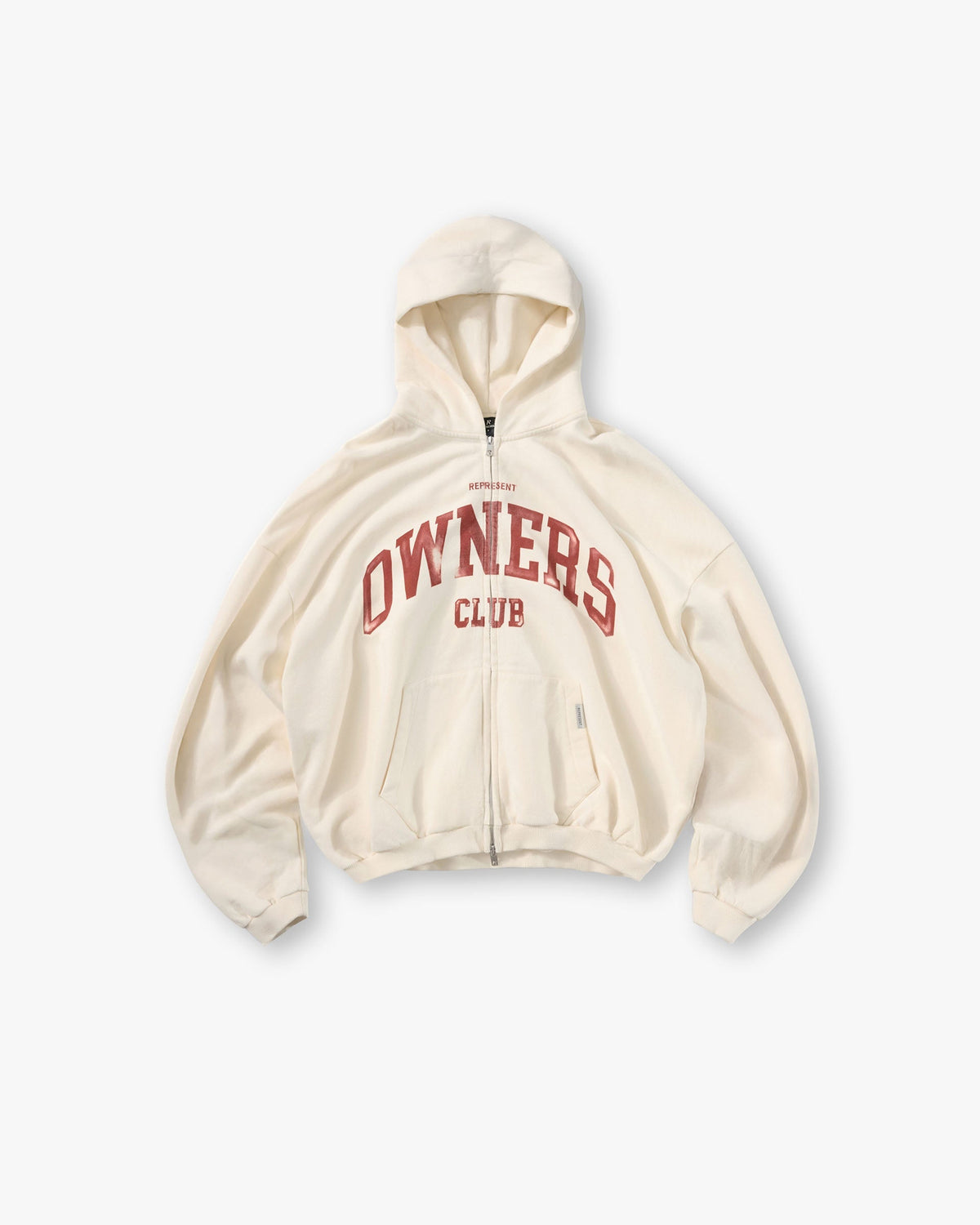 Represent Owners Club Zip Through Hoodie Buttercream