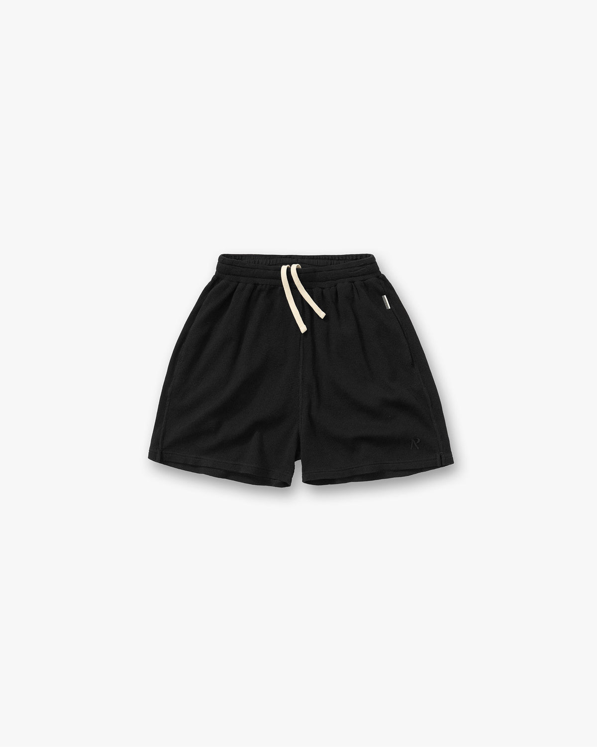 Represent Initial Waffle Shorts Jet Black