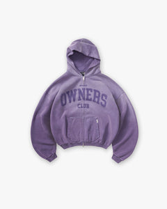 Represent Owners Club Zip Through Hoodie Deep Purple