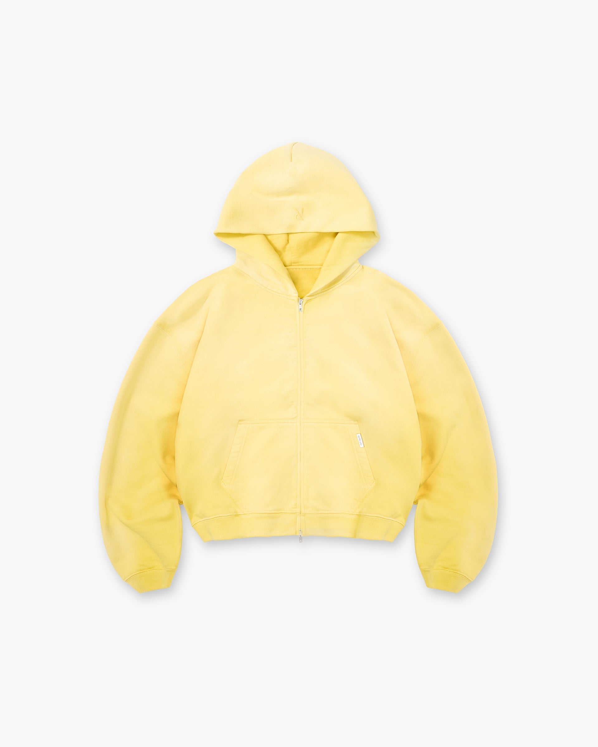 Represent Initial Boxy Zip Through Hoodie Canary Yellow