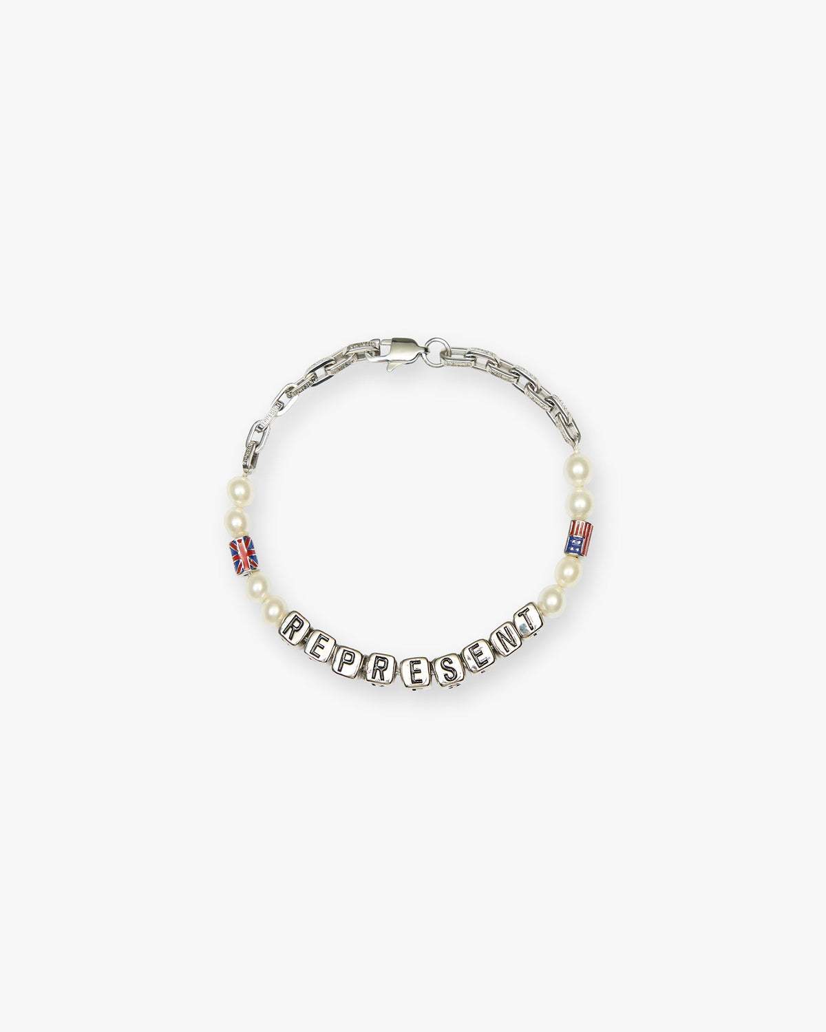 Represent Beaded Represent Bracelet Silver