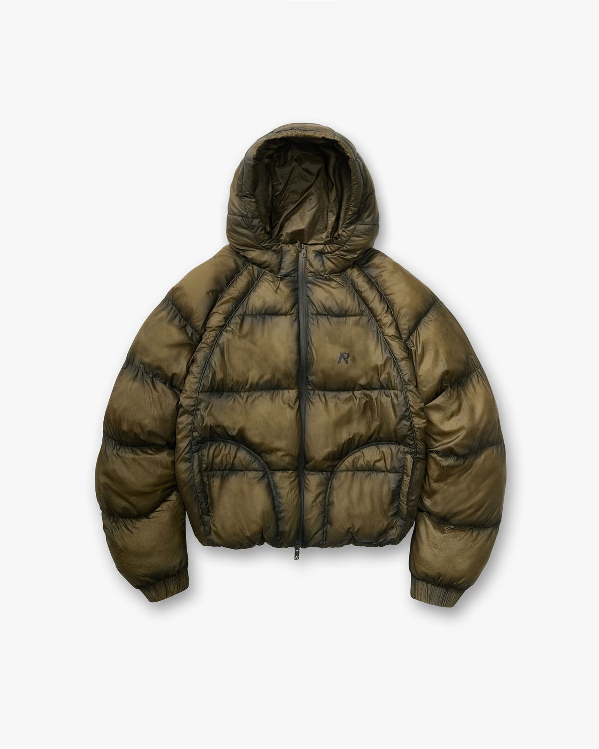 Represent Translucent Hooded Puffer Dark Olive