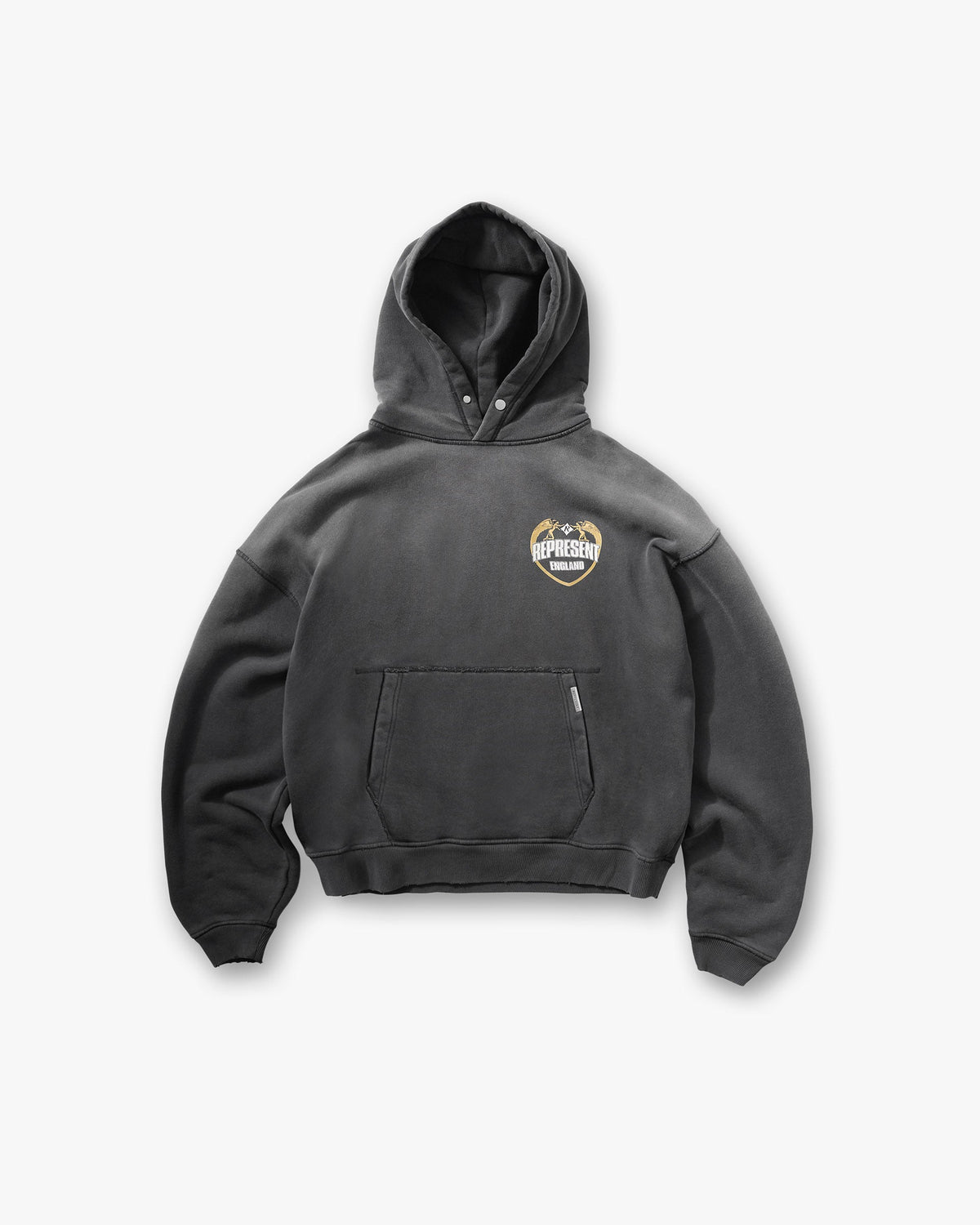 Represent Angel Border Hoodie Stained Black