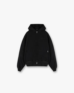 Represent Waffle Zip Through Hoodie Jet Black