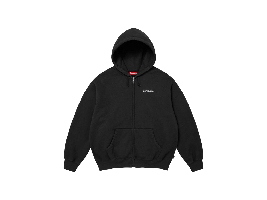 Supreme Blessed Appliqué Zip Up Hooded Sweatshirt Black