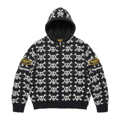 Supreme®/Vanson Leathers® Skull Zip Up Hooded Sweater Black